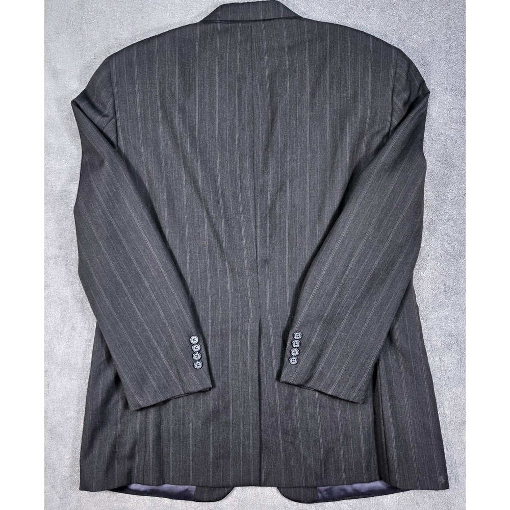 Savile Row Blazer Mens 46R(48) Charcoal Grey Pinstripe Virgin Wool Sport Coat - Picture 15 of 16